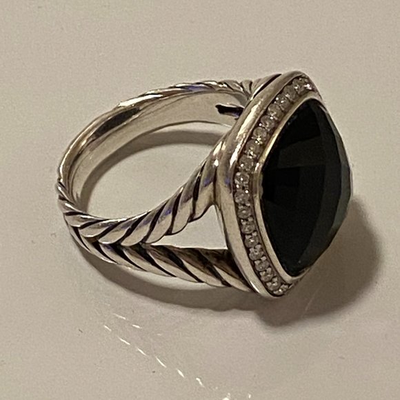 David Yurman Albion Ring-Black Onyx with Diamonds - Picture 9 of 16